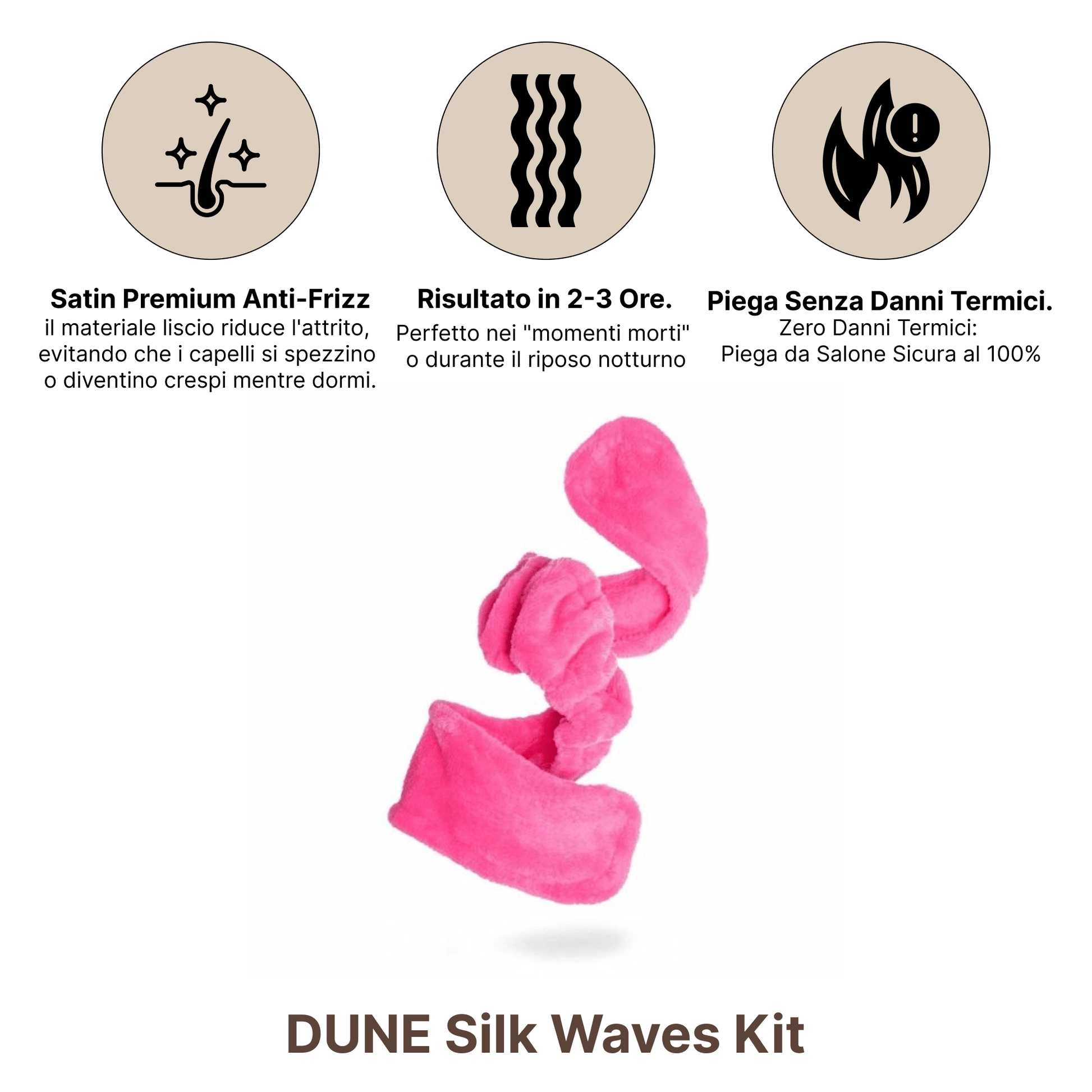 DUNE Silk Waves – Fascia per Onde Senza Calore in Satin - Dune Beauty
